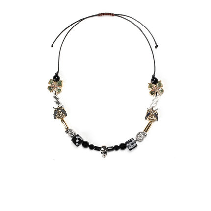 EVAE原创设计美式蝴蝶笑脸嘻哈项链男款潮流痞帅暗黑风亚文化配饰