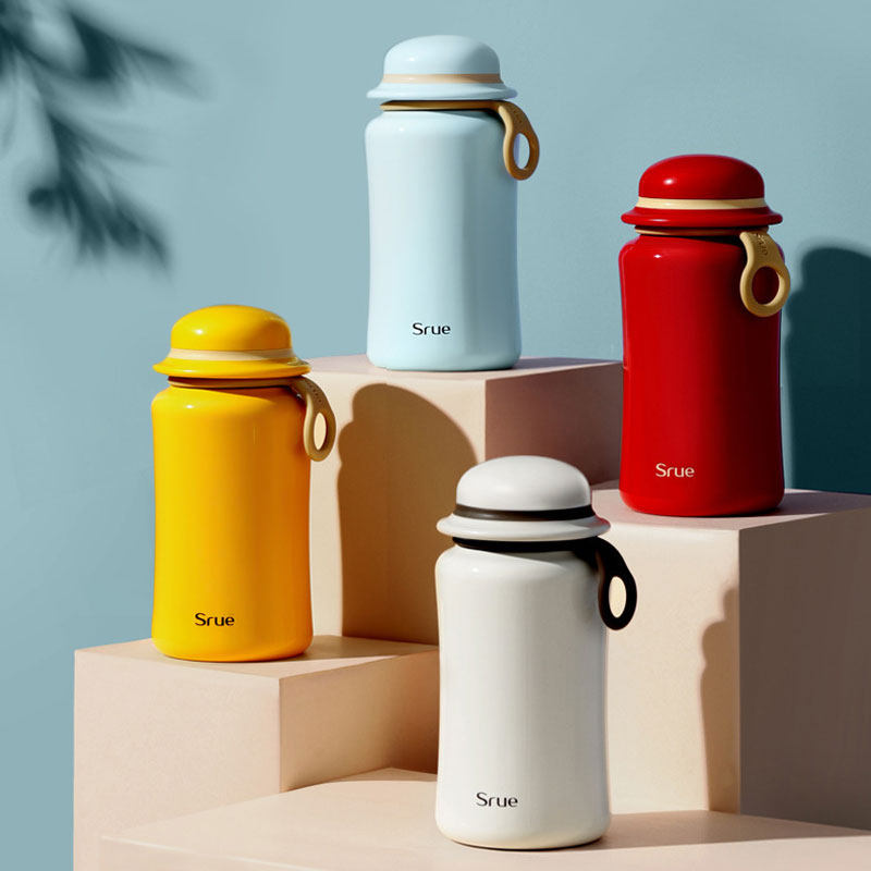 Srue萌萌可爱的保温杯礼帽水杯小巧便携学生创意个性简约精致高级