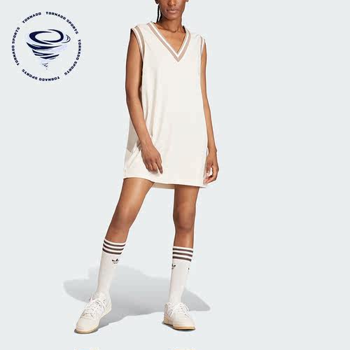 Adidas/阿迪达斯正品新款女子侧开排扣运动无袖连衣裙IS5261