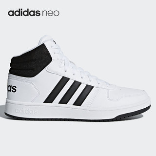Adidas/阿迪达斯NEO HOOPS 2.0 男女三条纹中帮休闲板鞋BB7208