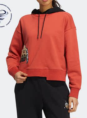 Adidas/阿迪达斯正品冬季三叶草刺绣女子运动卫衣HS9502