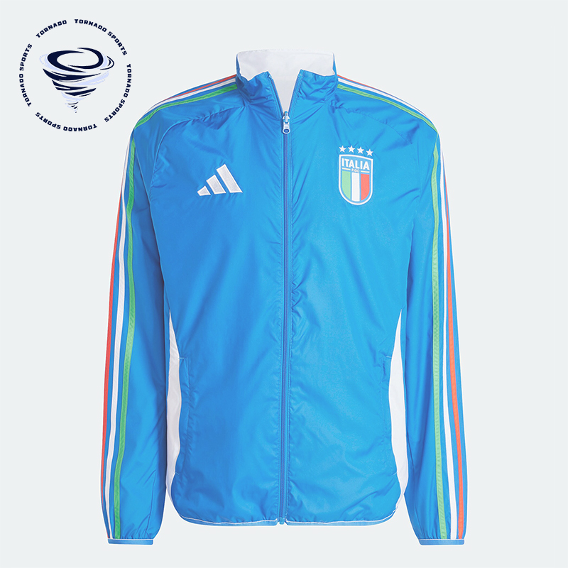 阿迪达斯男士双面穿足球运动外套