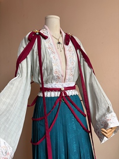 蔽膝绶带腰饰 神仙图环佩背饰飘带宋制绛尾儿酢浆草结汉服配饰