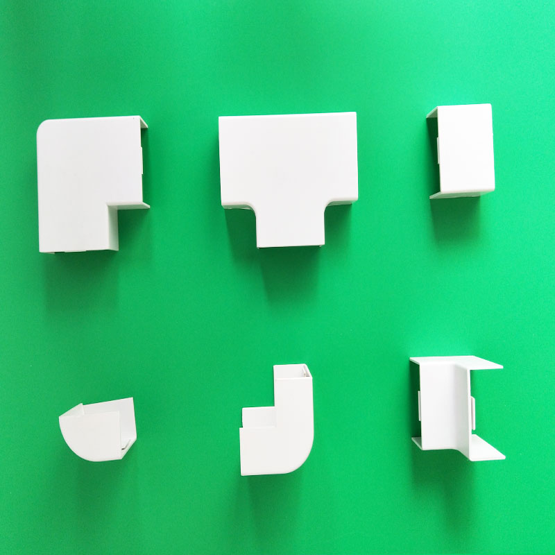 PVC线槽配件方形阻燃明装线槽平弯阳角阴角三通堵头终端外角配件