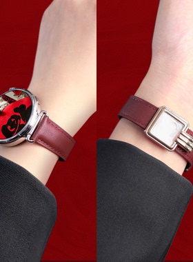 2026新年款适用华为手表GT6手表gt5真皮表带刘亦菲同款watch5女款磁吸扣皮质gt5pro腕带41/42mm表链gt3/gt2