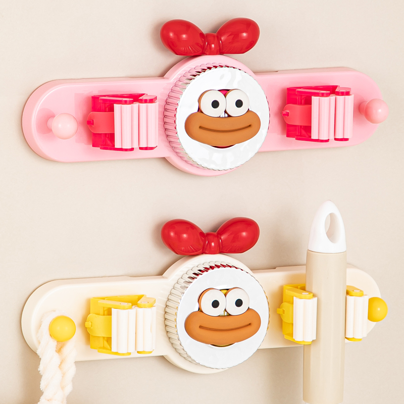 吸盘拖把夹挂钩卫生间壁挂式免打孔家用浴室收纳扫把固定架壁挂夹