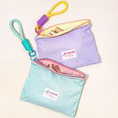 韩版 ins收纳包外出便携简约小包撞色薄款 化妆包零钱口红收纳袋