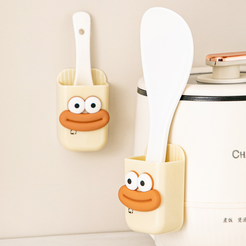 饭勺汤勺收纳架创意家用厨房壁挂电饭煲饭铲置物架墙面杂物收纳盒