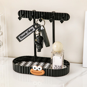 入户玄关钥匙收纳托盘挂钩摆件创意桌面饰品小杂物收纳整理置物架