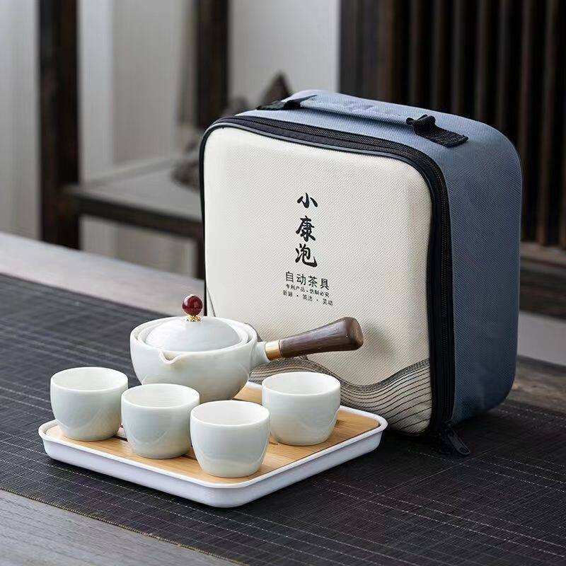 中式便携式户外简约旅游车载陶瓷日式创意防烫干泡白瓷旅行茶具