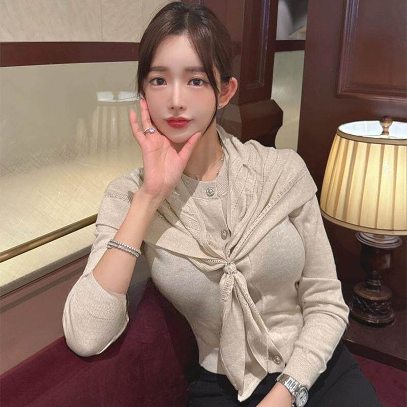 针织衫两件套长袖上衣女