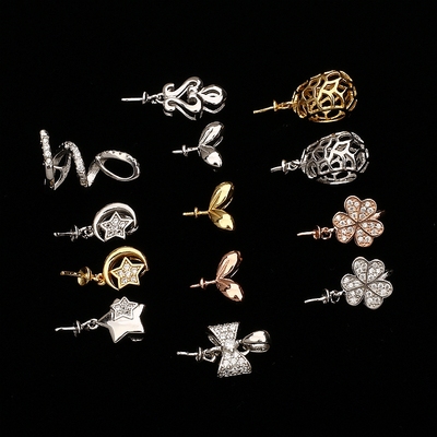 银扣玉扣子diys925银配件吊坠扣