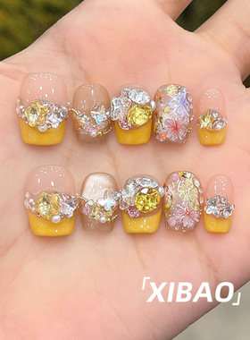 重工穿戴甲2026新款短款甲片穿戴式美甲纯手工法式高质量指甲贴片