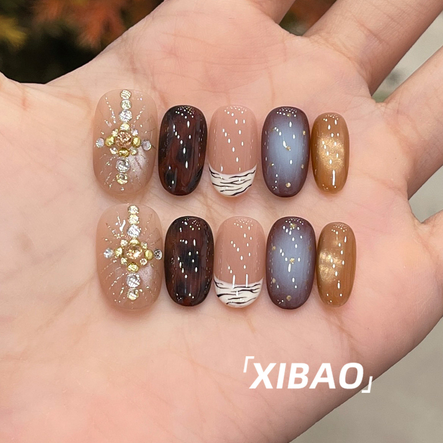 手工穿戴甲短款高级感秋冬法式指甲贴片2025新款绝美猫眼穿戴美甲,彩妆/香水/美妆工具,穿戴甲/甲片,淘宝优惠券,粉丝福利购,淘宝优惠卷