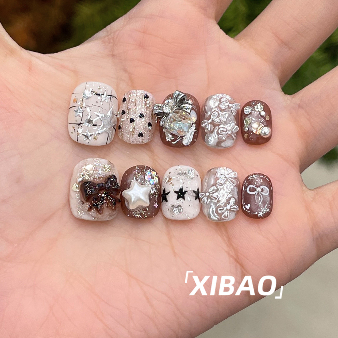 显白穿戴甲2025新款高级感精致重工穿戴美甲短款手工绝美指甲贴片,彩妆/香水/美妆工具,穿戴甲/甲片,淘宝优惠券,粉丝福利购,淘宝优惠卷