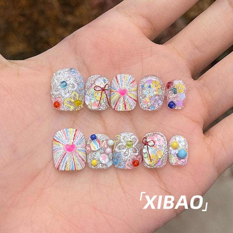 夏天穿戴甲2025新款高级感短款穿戴款美甲纯手工爆款绝美指甲贴片,彩妆/香水/美妆工具,穿戴甲/甲片,淘宝优惠券,粉丝福利购,淘宝优惠卷