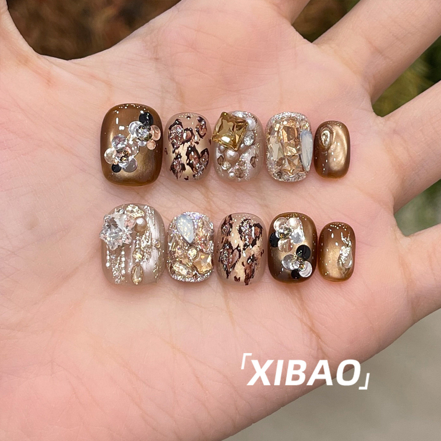 短款穿戴甲秋冬高级感重工绝美穿戴美甲2025新款手工猫眼指甲贴片,彩妆/香水/美妆工具,穿戴甲/甲片,淘宝优惠券,粉丝福利购,淘宝优惠卷