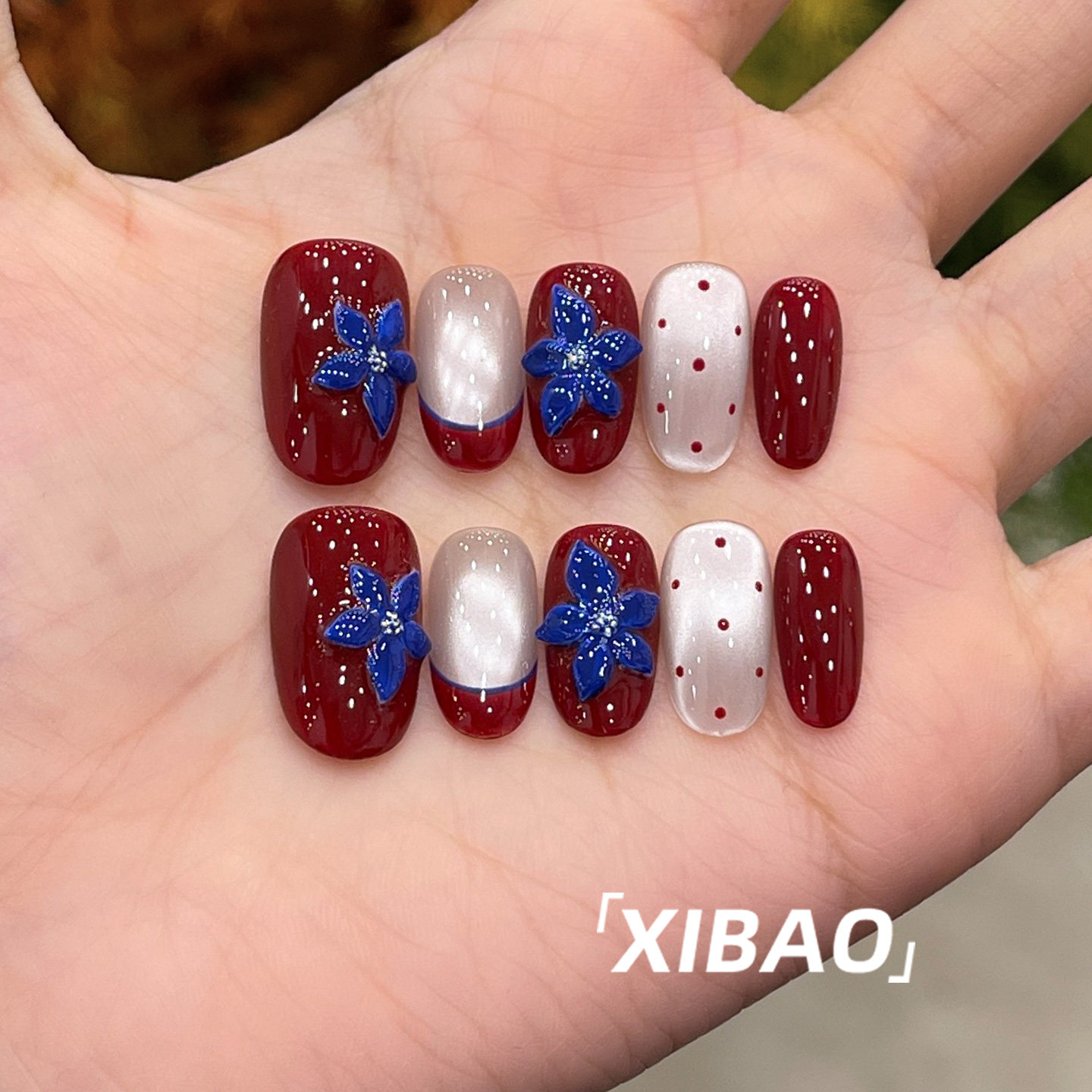 红色穿戴甲秋冬高级感猫眼短款指甲贴片2025新款手工法式穿戴美甲,彩妆/香水/美妆工具,穿戴甲/甲片,淘宝优惠券,粉丝福利购,淘宝优惠卷