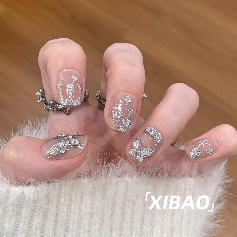 现货秒发精致纯手工蝴蝶穿戴甲