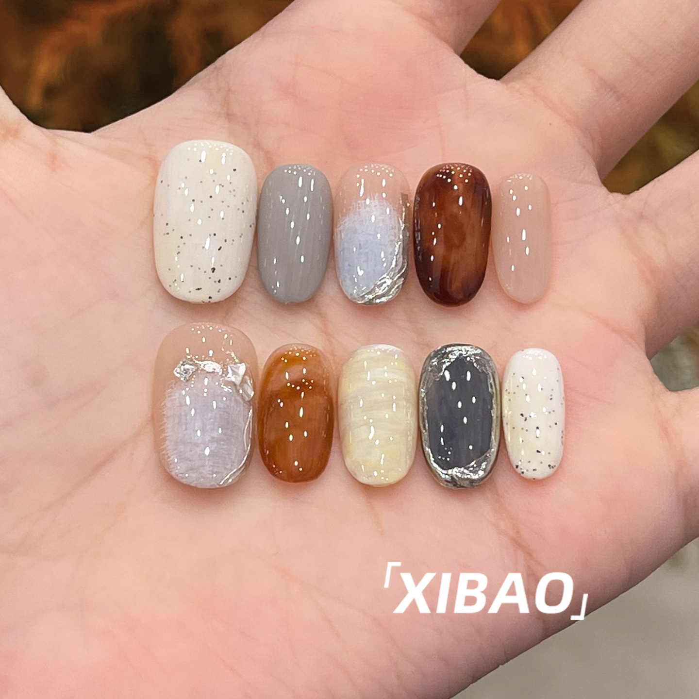 秋冬琥珀款超一百人评论美甲