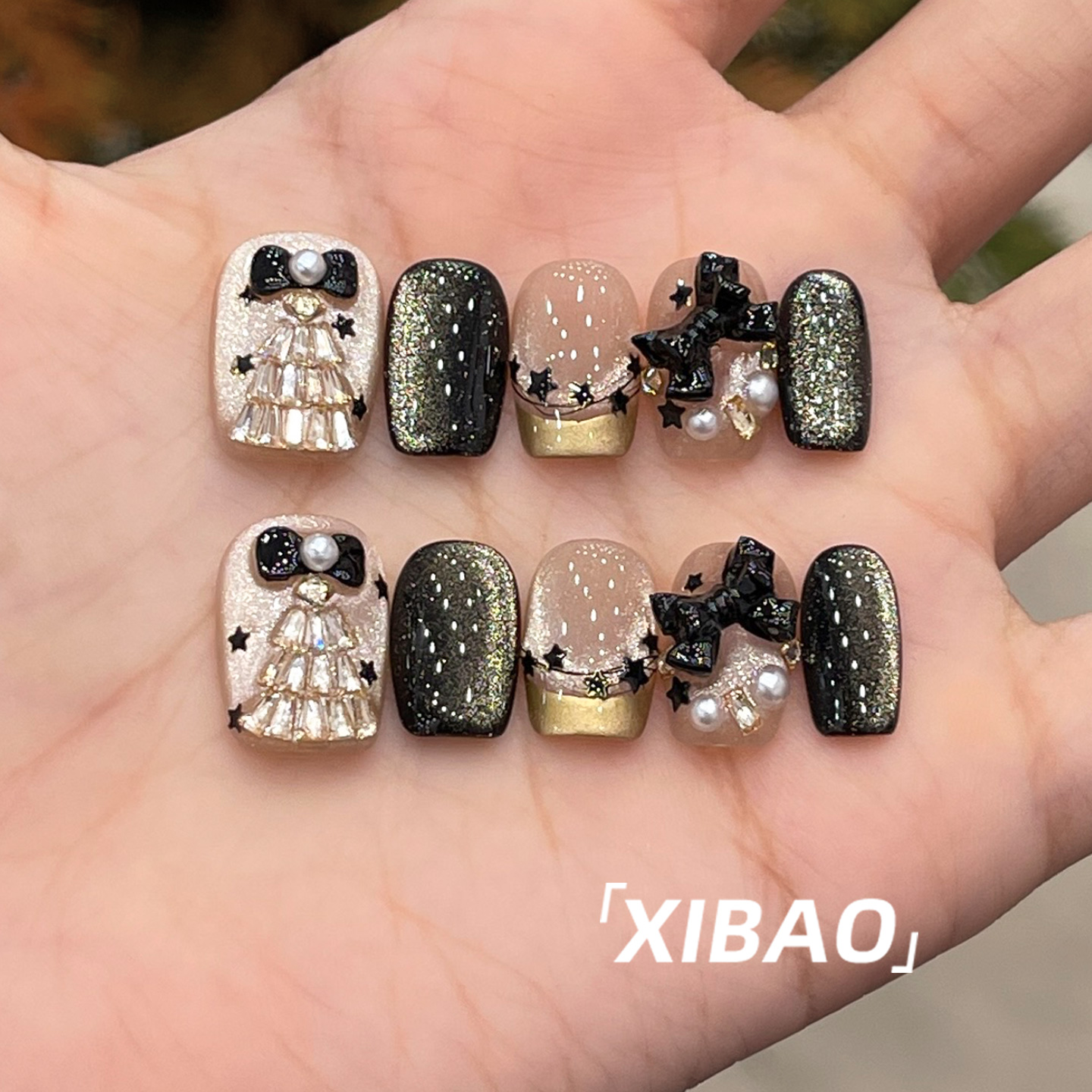 纯手工不掉钻高级感绝美显白美甲