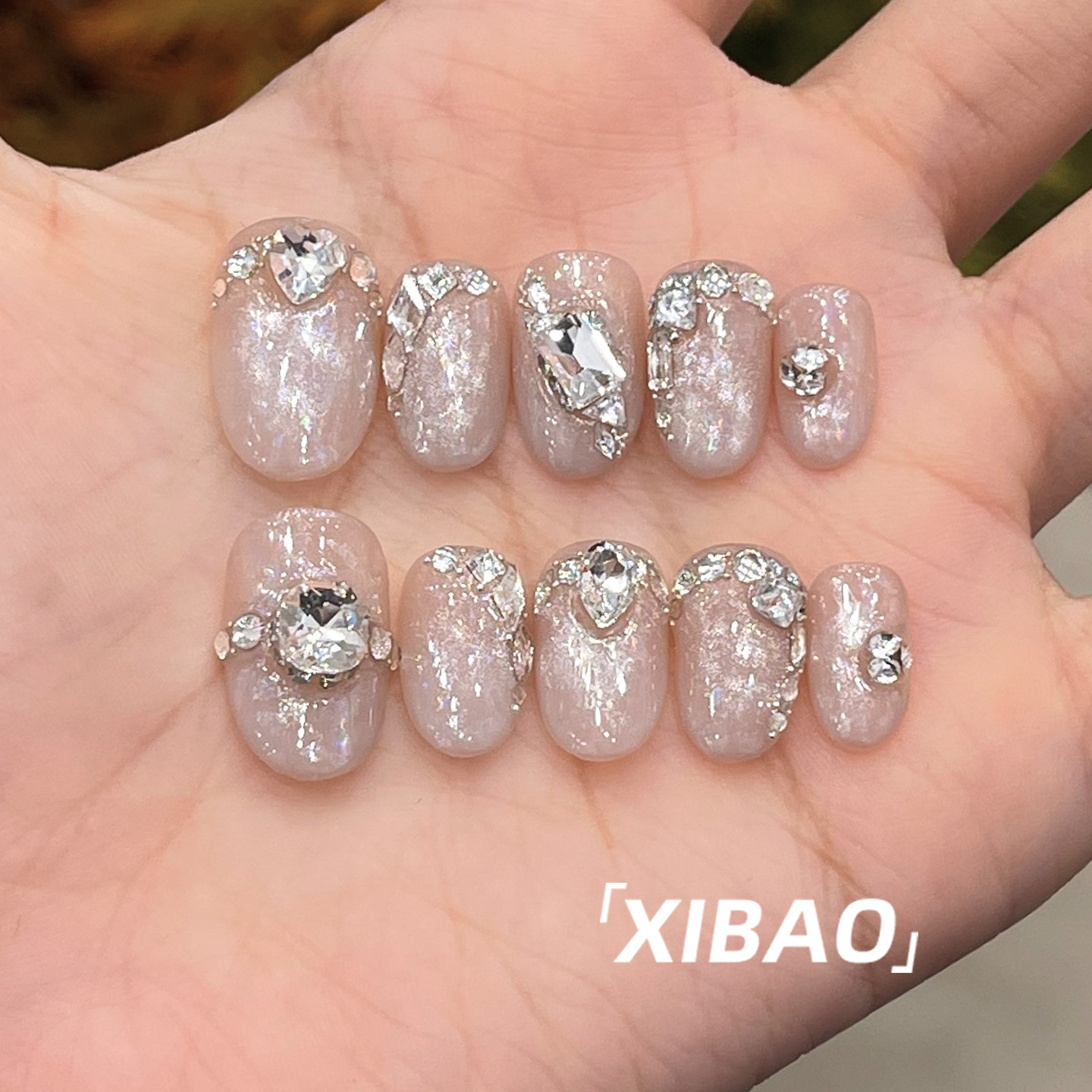 纯手工不掉钻爆闪绝美穿戴美甲