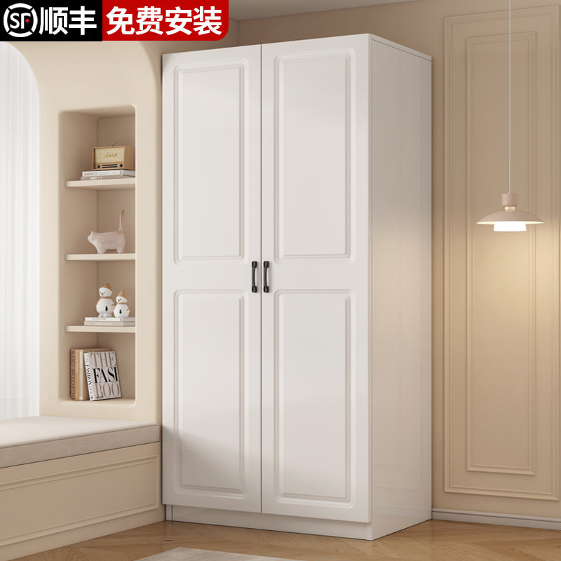 简易对开门衣柜家用卧室成人经济型衣橱2026新款出租房用儿童衣柜