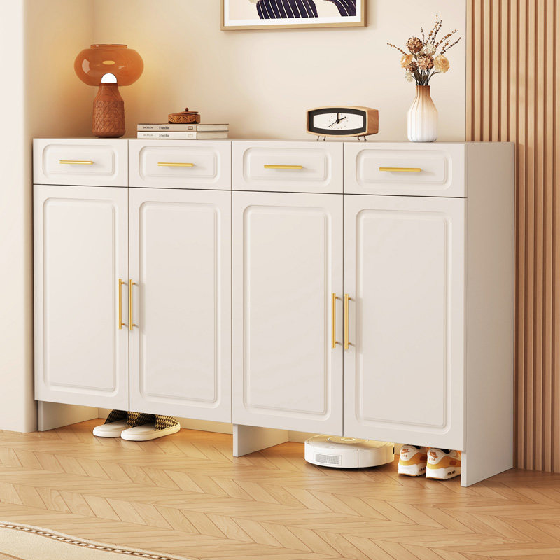 奶油风鞋柜家用门口收纳入户玄关柜一体靠墙实木柜走廊楼道储物柜,住宅家具,鞋柜,淘宝优惠券,粉丝福利购,淘宝优惠卷