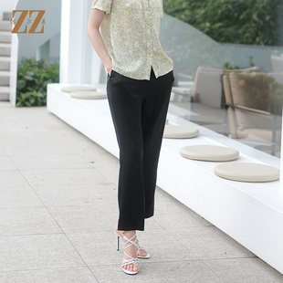 长裤 气质百搭松紧腰桑蚕丝单裤 E32KS40 新款 佐尔美夏季
