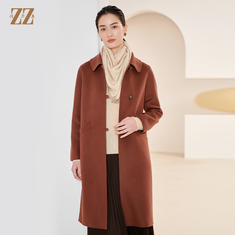 气质时尚中长绵羊毛双面呢