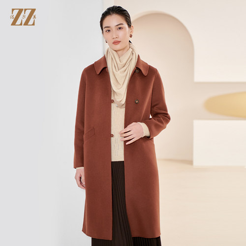 气质时尚中长绵羊毛双面呢