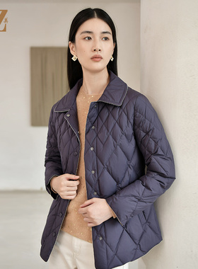 佐尔美冬季新款 经典款菱形格羽绒服女E24YY31