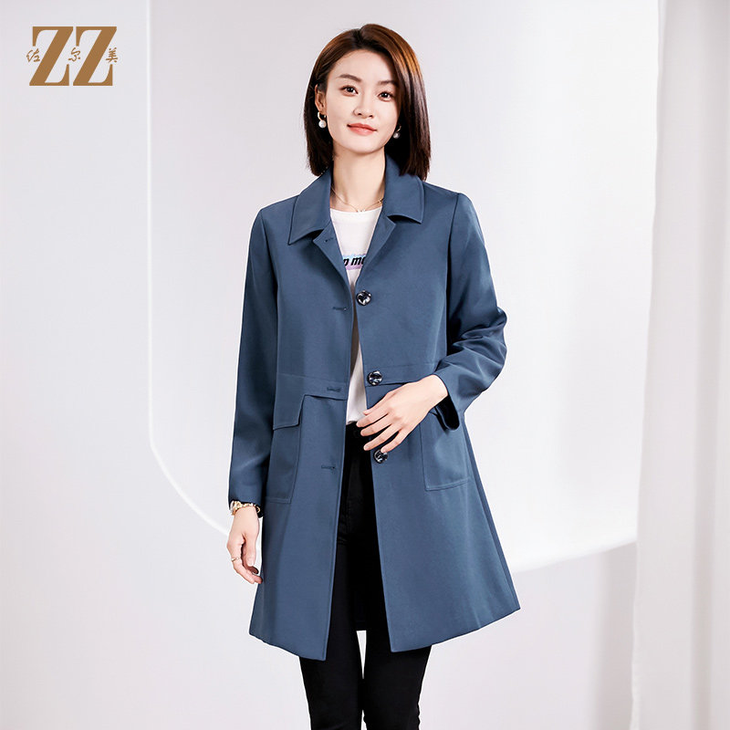 佐尔美春季上新 气质简约中长风衣外套女E33FZ01
