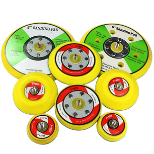 百马3寸4寸5寸6寸砂纸机拉绒底盘 磨光砂光打磨盘魔术贴托盘8mm牙