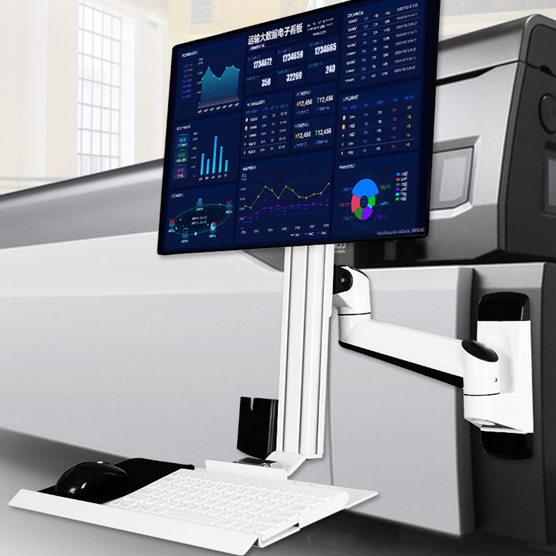 壁挂显示器支架工业机电设备电脑屏幕支架键盘鼠标托板折叠工作台
