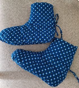 保暖棉袜子 碎花手工棉花脚套加厚保暖老家居包脚棉鞋 随机花色