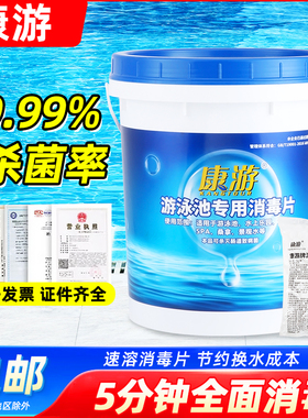 泳池专用消毒片游泳池氯片消毒剂强氯精消毒粉饼三氯异氰尿酸康游