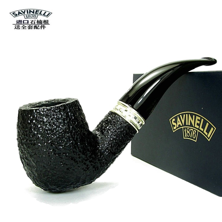 意大利进口烟斗savinelli沙芬p229z少女喷泉925银石楠木烟斗弯斗