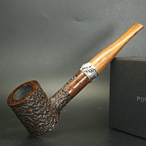 进口石楠根+花梨木咬嘴烟斗