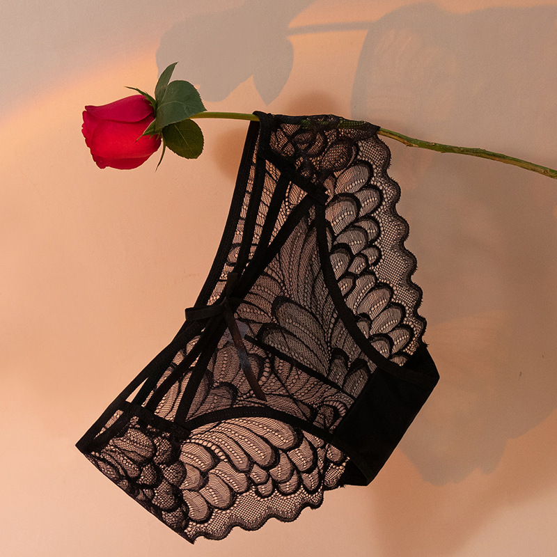 大码短裤透气速干无痕女士三角裤 低腰少女纯欲镂空性感蕾丝内裤