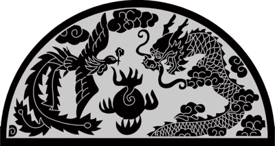 P 62 墓碑龙凤碑头线描图  线雕图 文泰图纸ac6