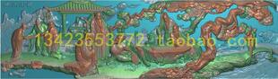 D精雕图浮雕扫描图古建寺庙山水风景古代人物香山九老 竹林七贤