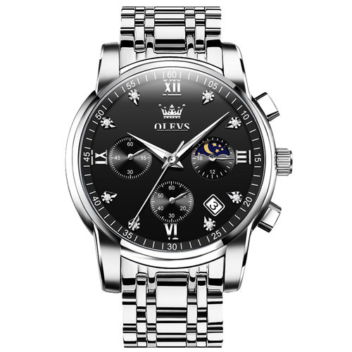 【明星同款】夜光防水实心钢带表