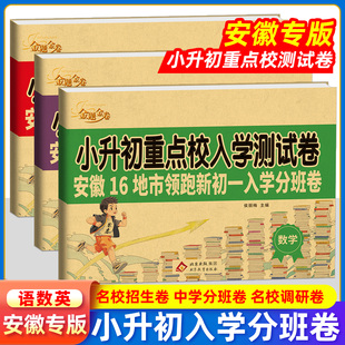 2025安徽专版小升初重点校入学测试卷分班考试卷安徽16地市领跑新初一入学分班卷语文数英语小学升初中升学考试真题卷训练冲刺名校