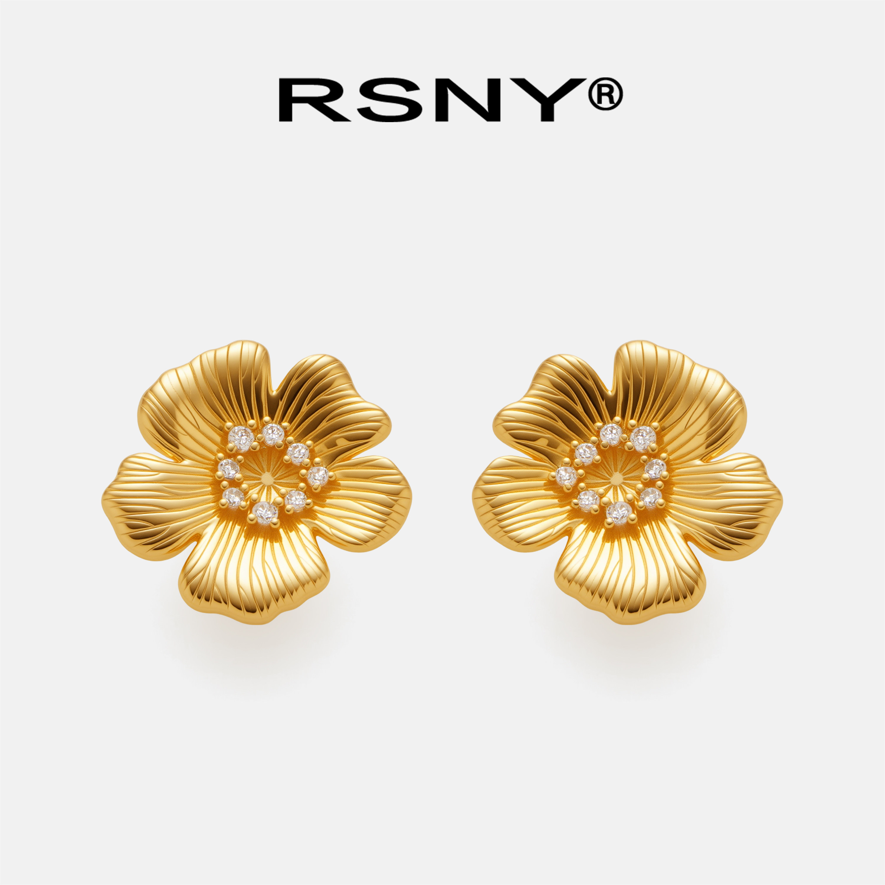 [新品]RSNY樱花耳钉百搭款2026新款新品纯银耳针耳饰耳环