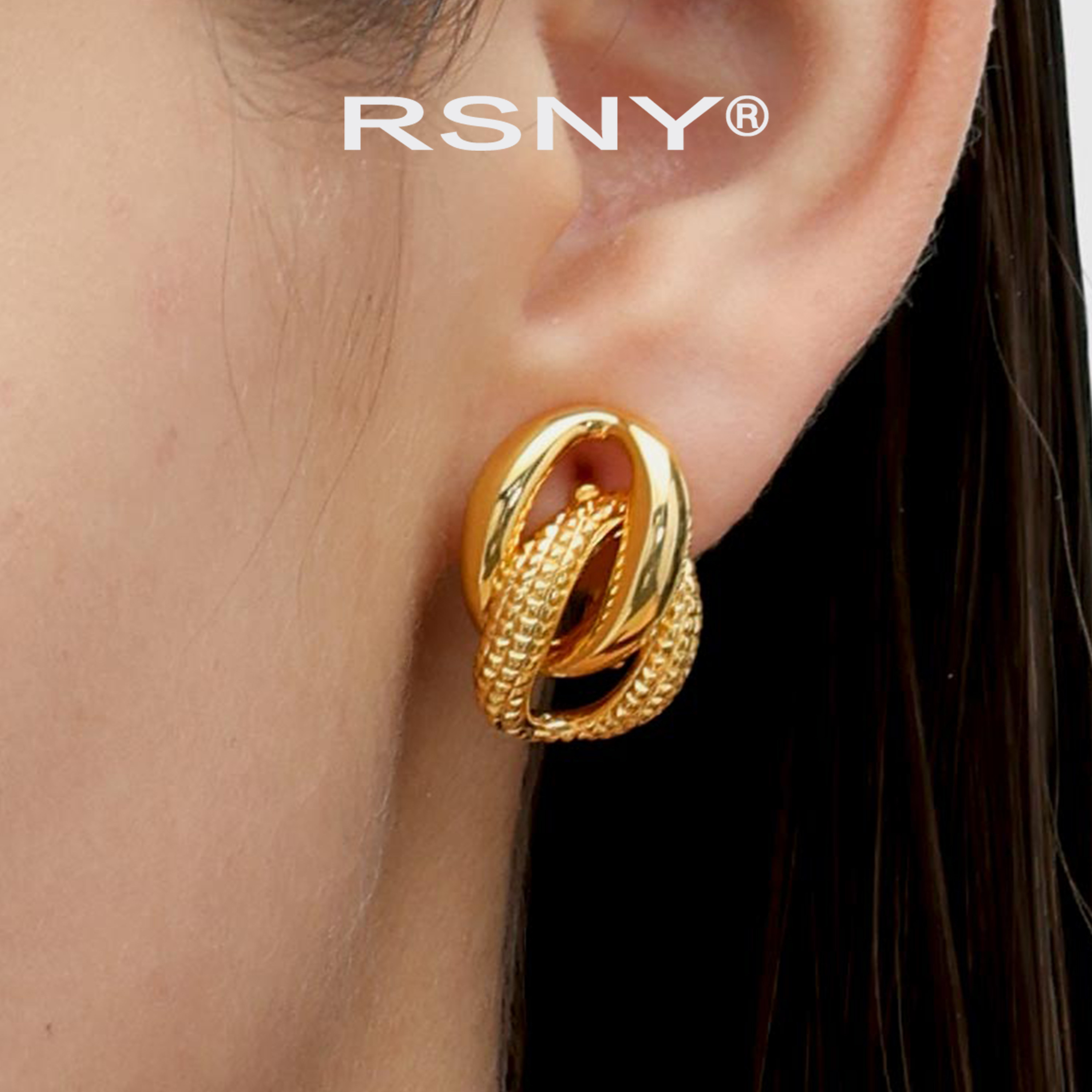 [新品]RSNY链条耳钉欧美极简气质钻石纹小众设计纯银耳针耳环耳饰,饰品/流行首饰/时尚饰品新,耳钉,淘宝优惠券,粉丝福利购,淘宝优惠卷