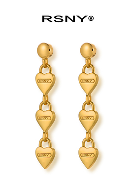 RSNY City heart城市爱心锁耳环气质欧美高级个性原创设计#R1827A