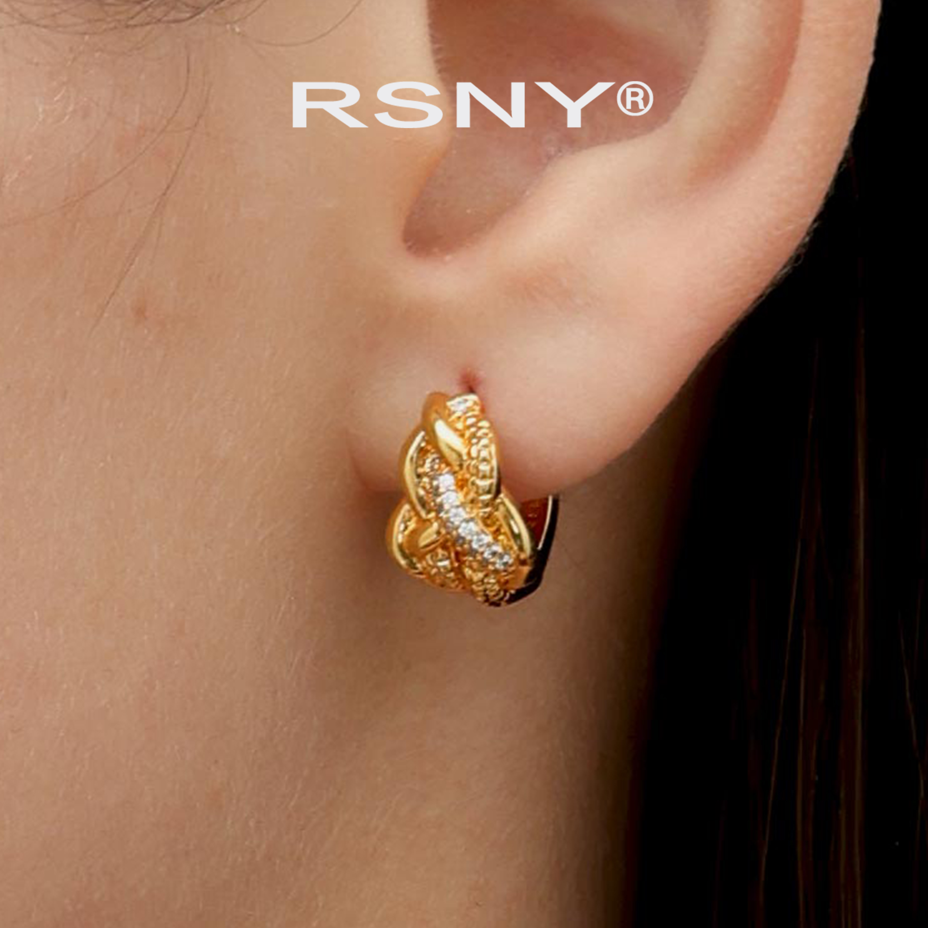 [新品]RSNY线条造型耳环简约设计2025轻奢风欧美时尚耳钉耳环礼物