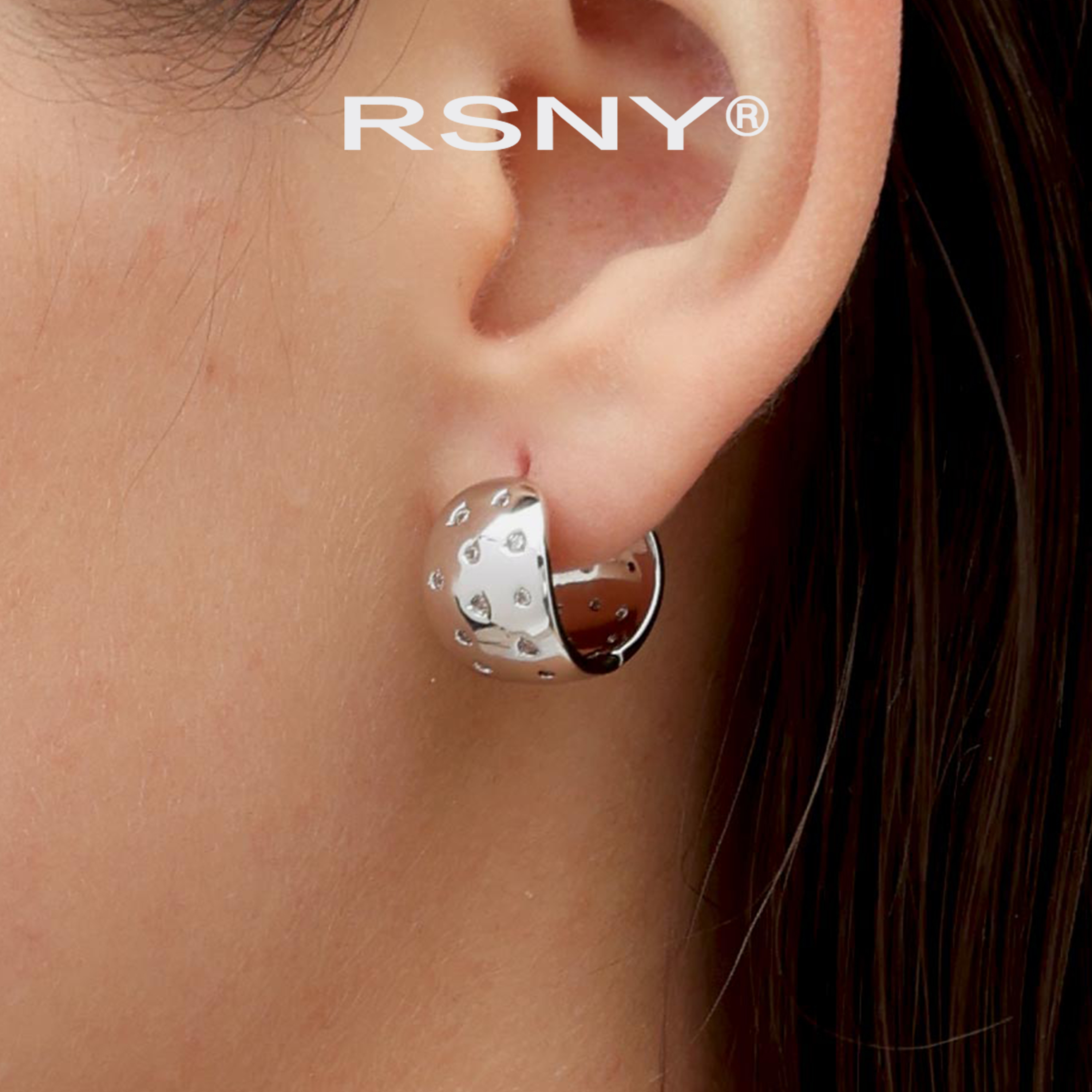 [新品]RSNY几何造型耳环女款清新设计2025新款时尚耳饰耳钉礼物