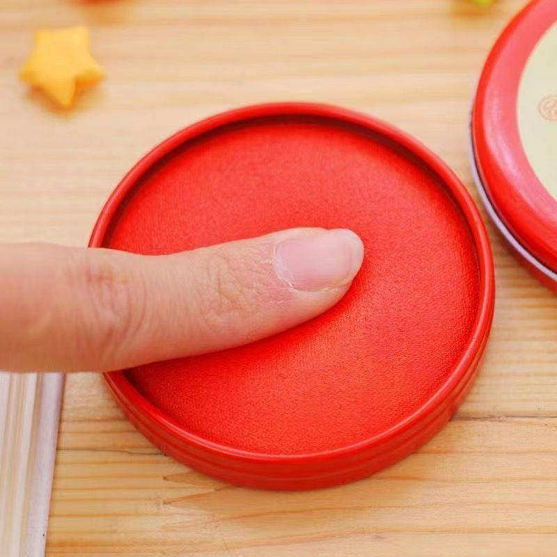 红色清晰速干印泥财务专用高效办公合同盖章高质印台印油按手印实